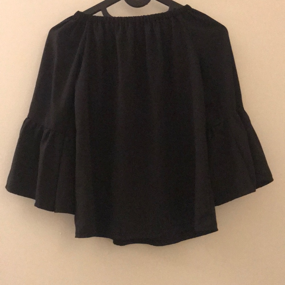 Black Over the Shoulder Top